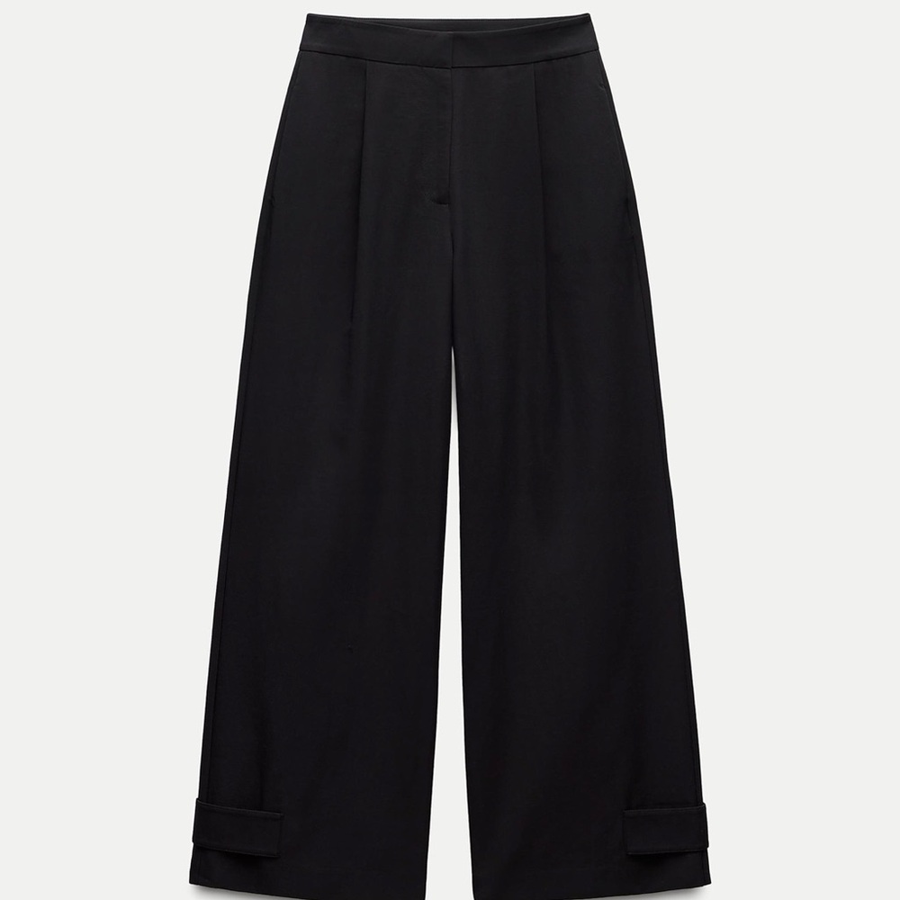 Zara Elegant Black Wide-Leg Women's Pants